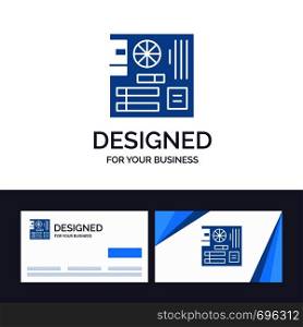 Creative Business Card and Logo template Board, Computer, Main, Mainboard, Mother Vector Illustration