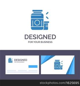 Creative Business Card and Logo template Bodybuilding, Gainer, Protein, Sports, Supplement Vector Illustration
