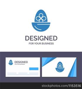 Creative Business Card and Logo template Boiled, Boiled Egg, Easter, Egg, Food Vector Illustration