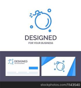 Creative Business Card and Logo template Bomb, Comet, Explosion, Meteor, Science Vector Illustration