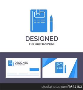 Creative Business Card and Logo template Book, Education, Knowledge, Pencil Vector Illustration