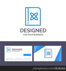 Creative Business Card and Logo template Book, Formula, Physics, Science Vector Illustration