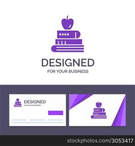 Creative Business Card and Logo template Book, Pen, Food, Education Vector Illustration