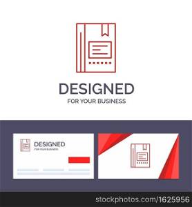 Creative Business Card and Logo template Bookmark, Book, Education, Favorite, Note, Notebook, Reading Vector Illustration