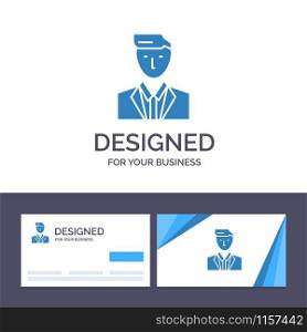 Creative Business Card and Logo template Boss, Ceo, Head, Leader, Mr Vector Illustration