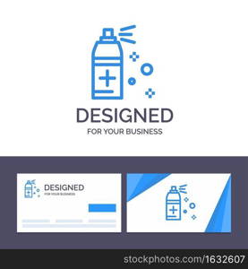 Creative Business Card and Logo template Bottle, Cleaning, Spray Vector Illustration