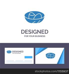 Creative Business Card and Logo template Bowl, Celebration, Easter, Egg, Nest Vector Illustration