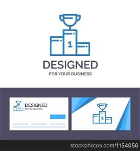Creative Business Card and Logo template Bowl, Ceremony, Champion, Cup, Goblet Vector Illustration