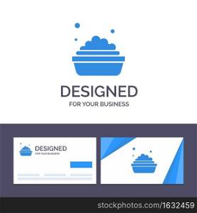 Creative Business Card and Logo template Bowl, Cleaning, Washing Vector Illustration