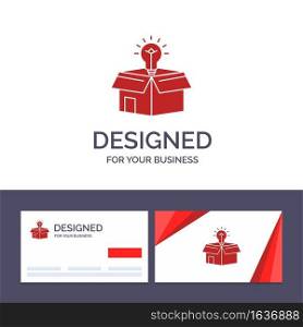 Creative Business Card and Logo template Box, Business, Idea, Solution, Bulb Vector Illustration