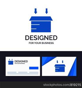 Creative Business Card and Logo template Box, Logistic, Open Vector Illustration