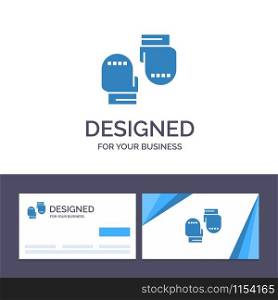 Creative Business Card and Logo template Boxing, Glove, Gloves, Protective Vector Illustration