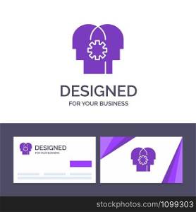 Creative Business Card and Logo template Brain, Control, Mind, Setting Vector Illustration