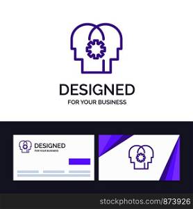 Creative Business Card and Logo template Brain, Control, Mind, Setting Vector Illustration