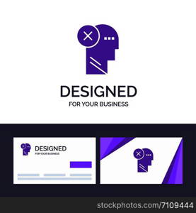 Creative Business Card and Logo template Brain, Failure, Head, Human, Mark, Mind, Thinking Vector Illustration
