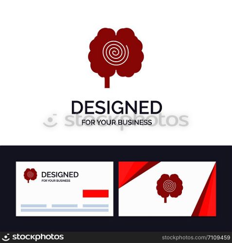 Creative Business Card and Logo template Brain, Head, Hypnosis, Psychology Vector Illustration