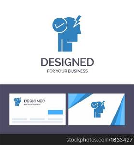 Creative Business Card and Logo template Brain, Mind, Power, Power Mode, Activate Vector Illustration