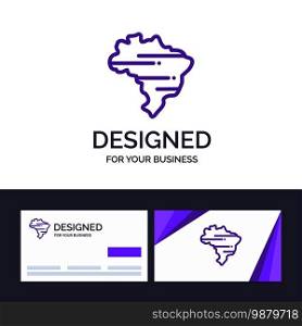 Creative Business Card and Logo template Brazil, Map, Country Vector Illustration