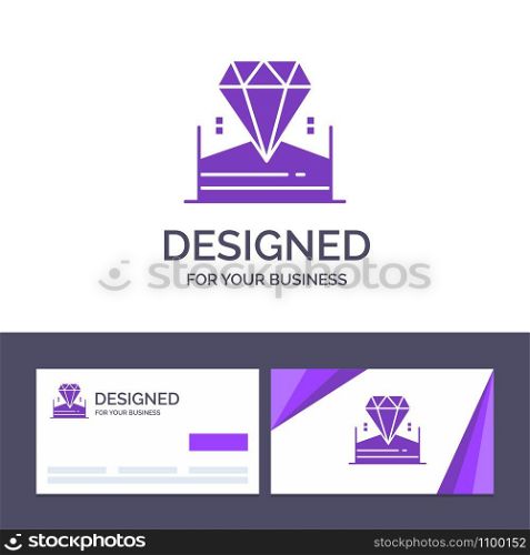 Creative Business Card and Logo template Brilliant, Diamond, Jewel, Hotel Vector Illustration