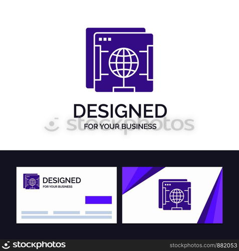 Creative Business Card and Logo template Brower, Internet, Web, Globe Vector Illustration