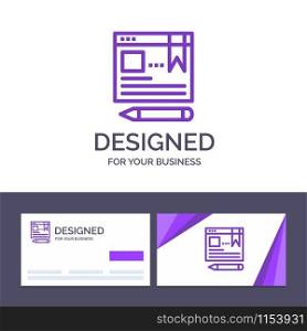 Creative Business Card and Logo template Browser, Text, Pen, Education Vector Illustration