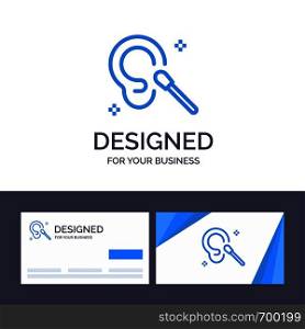 Creative Business Card and Logo template Buds, Ear, Cleaning, Clean Vector Illustration