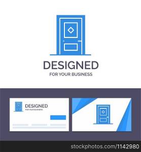 Creative Business Card and Logo template Building, Build, Construction, Door Vector Illustration