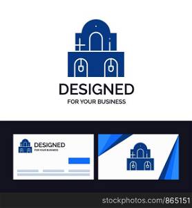 Creative Business Card and Logo template Building, Christmas, Church, Easter Vector Illustration