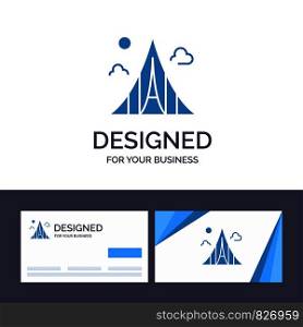 Creative Business Card and Logo template Building, Construction, Estate, Landmark, Martyrs Vector Illustration