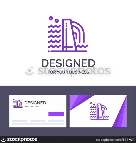 Creative Business Card and Logo template Building, Construction, Factory, Industry Vector Illustration