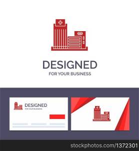 Creative Business Card and Logo template Building, Estate, Real, Apartment, Office Vector Illustration