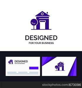 Creative Business Card and Logo template Building, Home, House, Hotel Vector Illustration