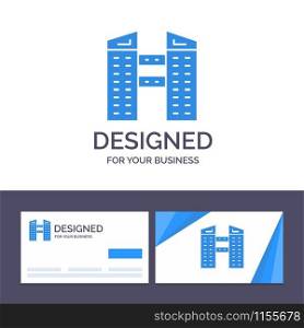 Creative Business Card and Logo template Buildings, City, Construction Vector Illustration