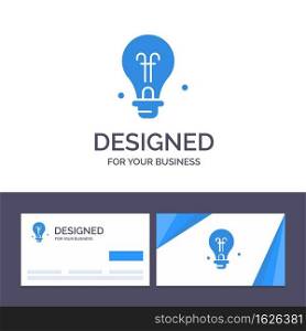 Creative Business Card and Logo template Bulb, Education, Idea Vector Illustration