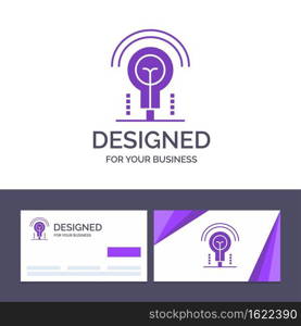 Creative Business Card and Logo template Bulb, Idea, Light, Hotel Vector Illustration