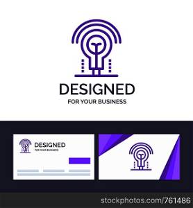 Creative Business Card and Logo template Bulb, Idea, Light, Hotel Vector Illustration