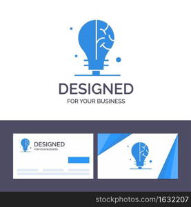 Creative Business Card and Logo template Bulb, Idea, Science Vector Illustration