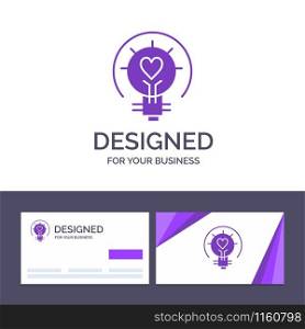 Creative Business Card and Logo template Bulb, Valentine, Light, Light Bulb, Tips Vector Illustration
