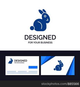 Creative Business Card and Logo template Bunny, Easter, Rabbit Vector Illustration