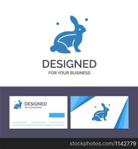 Creative Business Card and Logo template Bunny, Rabbit, Easter, Nature Vector Illustration