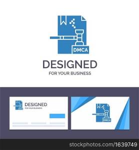 Creative Business Card and Logo template Business, Copyright, Digital, Dmca, File Vector Illustration