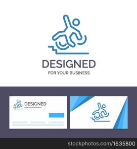 Creative Business Card and Logo template Business, Crash, Failed, Failure, Fall Vector Illustration
