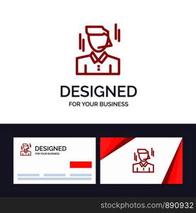 Creative Business Card and Logo template Businessman, Manager, Worker, Man Vector Illustration