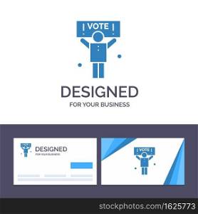 Creative Business Card and Logo template C&aign, Political, Politics, Vote Vector Illustration