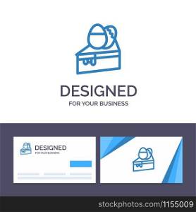 Creative Business Card and Logo template Cake, Dessert, Easter, Egg Vector Illustration