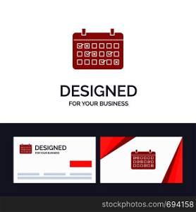 Creative Business Card and Logo template Calendar, Date, Month, Year, Time Vector Illustration