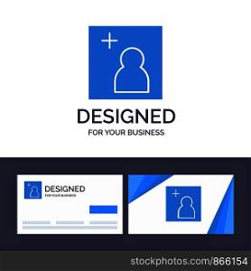 Creative Business Card and Logo template Camera, Add, Picture Vector Illustration