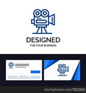 Creative Business Card and Logo template Camera, Capture, Film, Movie, Professional Vector Illustration