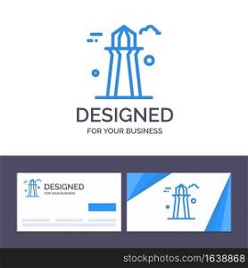 Creative Business Card and Logo template Canada, Co Tower, Canada Tower, Building Vector Illustration