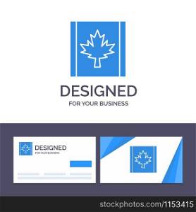 Creative Business Card and Logo template Canada, Flag, Leaf Vector Illustration